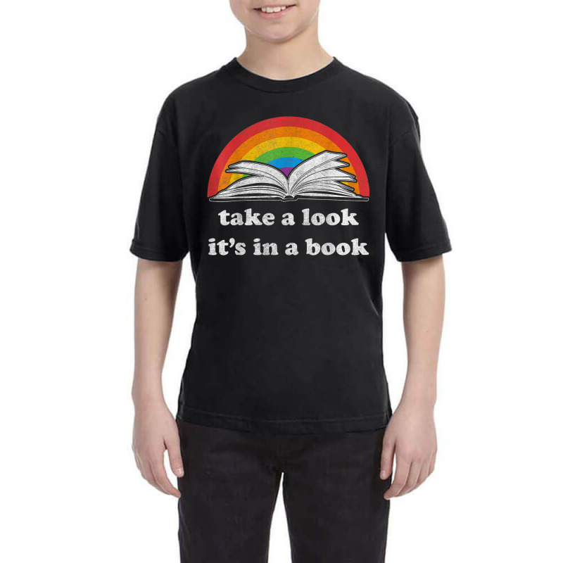 Take A Look It's In A Book Reading Vintage Retro Rainbow Youth Tee by ReginaldLewisMay | Artistshot