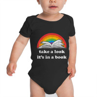 Take A Look It's In A Book Reading Vintage Retro Rainbow Baby Bodysuit | Artistshot