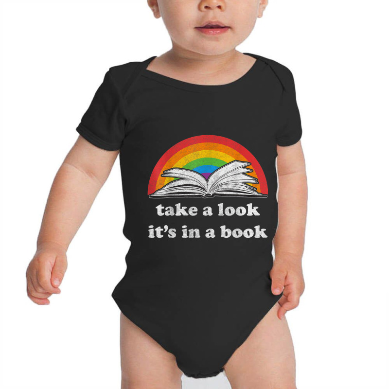 Take A Look It's In A Book Reading Vintage Retro Rainbow Baby Bodysuit by ReginaldLewisMay | Artistshot