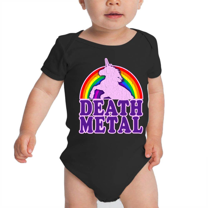 Funny Death Metal Unicorn Rainbow Baby Bodysuit | Artistshot