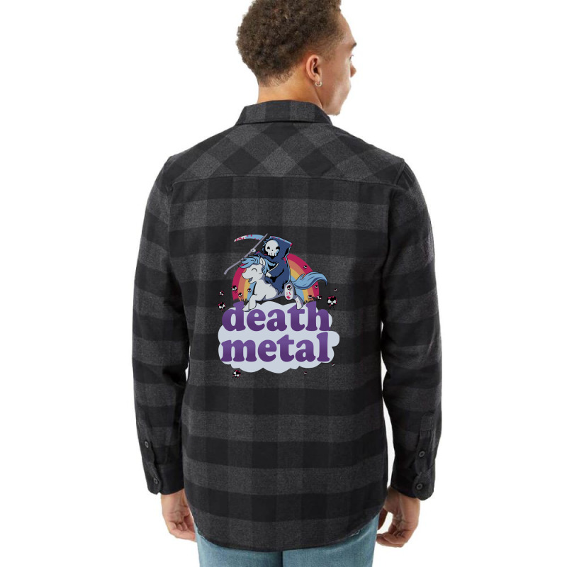 Death Metal' - The Grim Reaper Riding A Unicorn In Front Of A Rainbow  Flannel Shirt | Artistshot