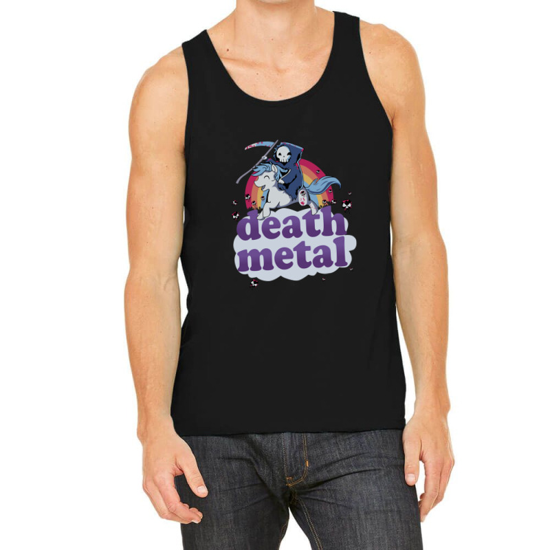 Death Metal' - The Grim Reaper Riding A Unicorn In Front Of A Rainbow  Tank Top | Artistshot