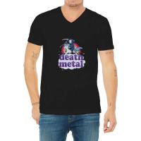 Death Metal' - The Grim Reaper Riding A Unicorn In Front Of A Rainbow  V-neck Tee | Artistshot