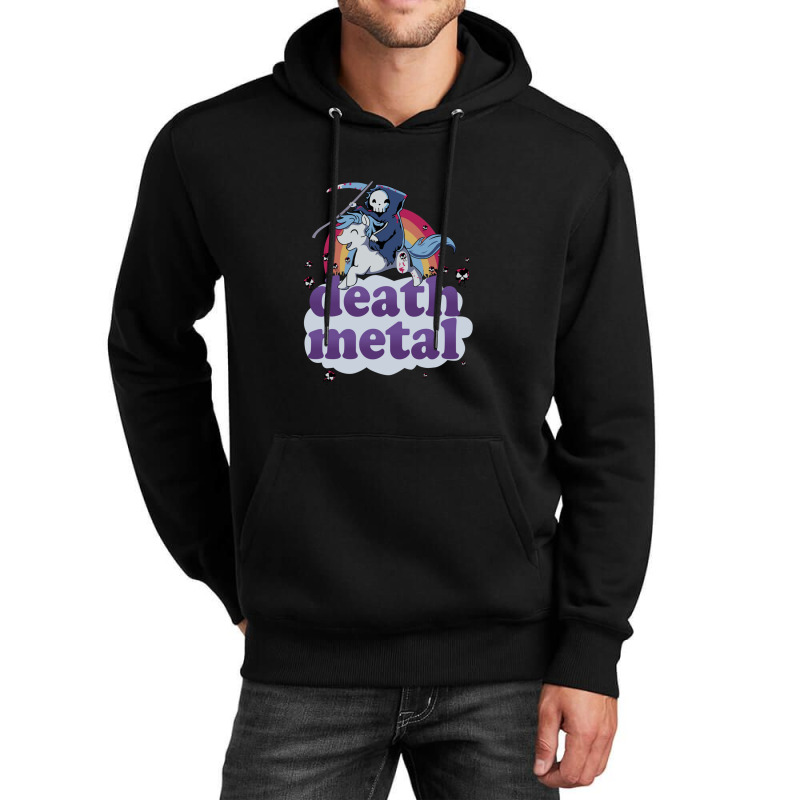 Death Metal' - The Grim Reaper Riding A Unicorn In Front Of A Rainbow  Unisex Hoodie | Artistshot