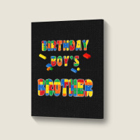 Building Block Brother Of The Birthday Boy Colorful Portrait Canvas Print | Artistshot