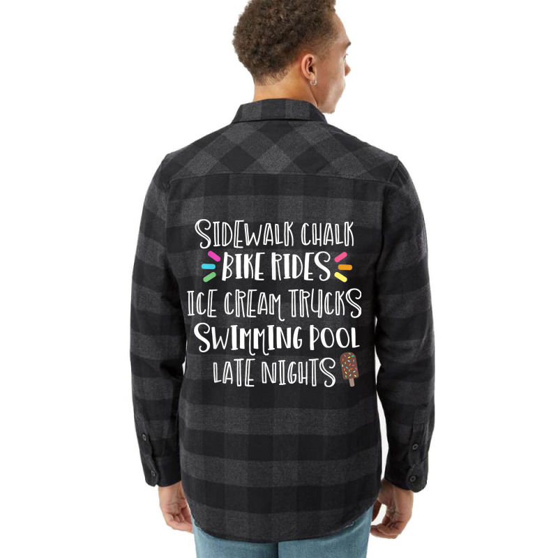 Sidewalk Chalk Bike Rides Ice Cream Swimming Late Nights Flannel Shirt by ESTAULS | Artistshot