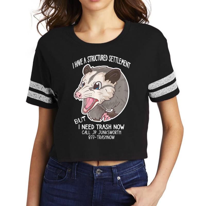 I Need Trash Now Possum Possum Scorecard Crop Tee by rastyrocl | Artistshot