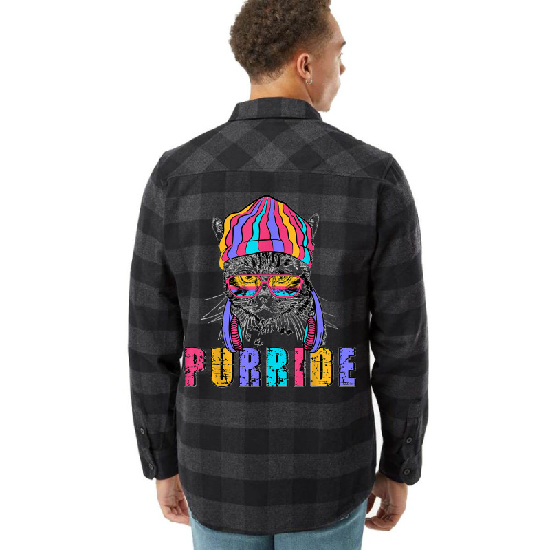 Purride Cat Wearing Pride Glasses Is Feline The Purride Flannel Shirt | Artistshot