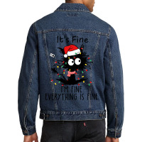 Funny Christmas Cat-mwn8q Men Denim Jacket | Artistshot