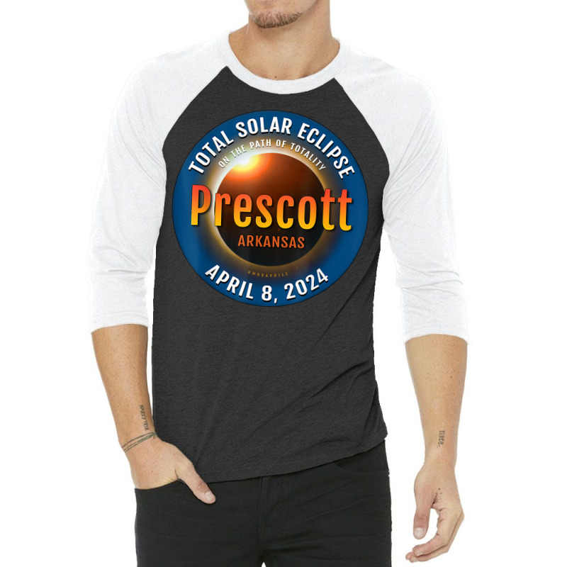 Prescott Arkansas Ar Total Solar Eclipse 2024  3  T Shirt 3/4 Sleeve Shirt by meritzjla | Artistshot