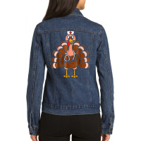 Registered Nurse Thanksgiving Dinner Meal Turkey Trot Gobble T Shirt Ladies Denim Jacket | Artistshot