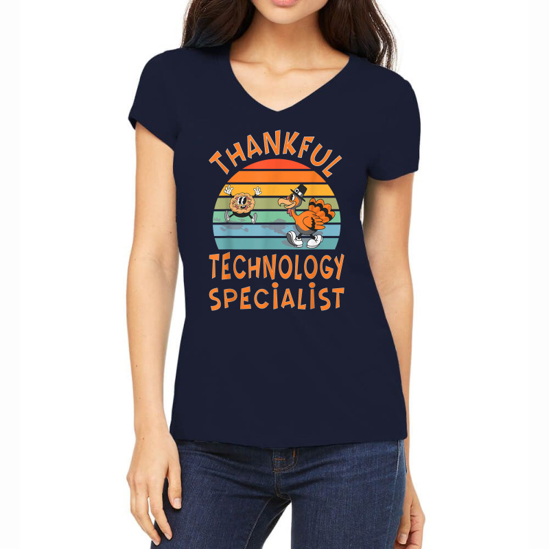 Technology Specialist Job Funny Thanksgiving T Shirt Women's V-Neck T-Shirt by maryannmjra8 | Artistshot