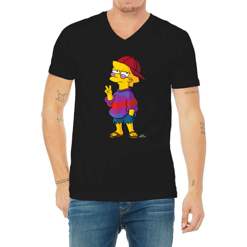 The Simpsons Cool Kid Lisa V-neck Tee | Artistshot