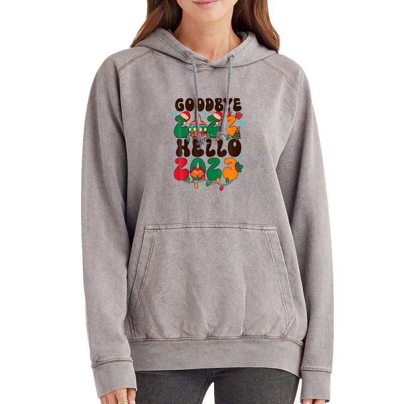 Goodbye 2022 Hello 2023 Happy New Year 2023 Christmas Groovy Vintage Hoodie | Artistshot