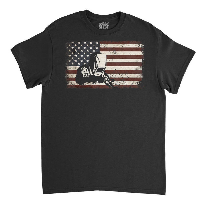 Welder Welding American Flag Thanksgiving Christmas Classic T-shirt by mckeebeckett3l9yxd | Artistshot