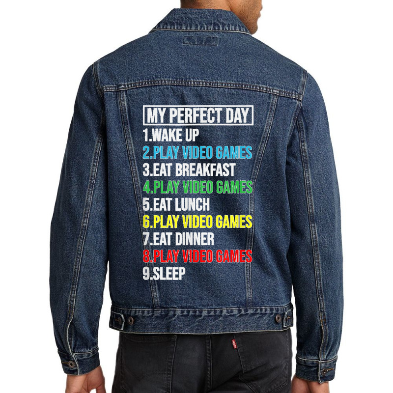 Gamer Graphic Novelty List Chores Daily Tees And More Men Denim Jacket | Artistshot