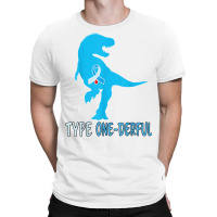 Type 1 Diabetes Awareness Ribbon T1d T Rex Dinosaur Boys T Shirt T-shirt | Artistshot