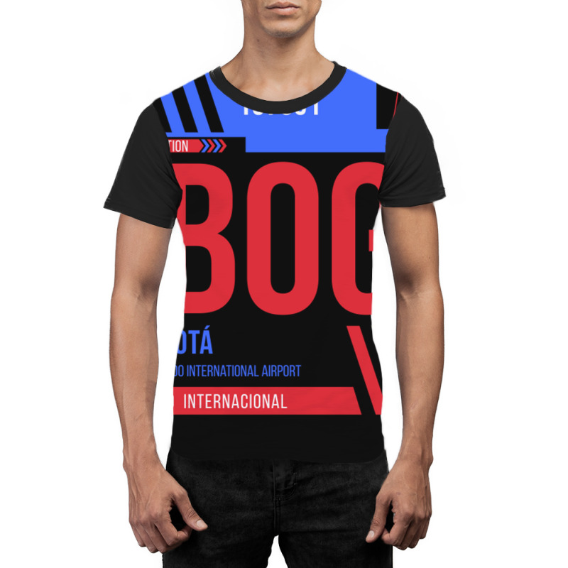 Bogota Bog Airport Code Baggage Tag Graphic T-shirt by SandraDelpha | Artistshot