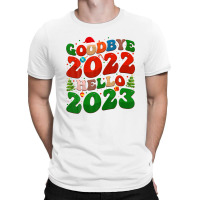 Goodbye 2022 Hello 2023 Retro Groovy Christmas New Year 2023 T-shirt | Artistshot