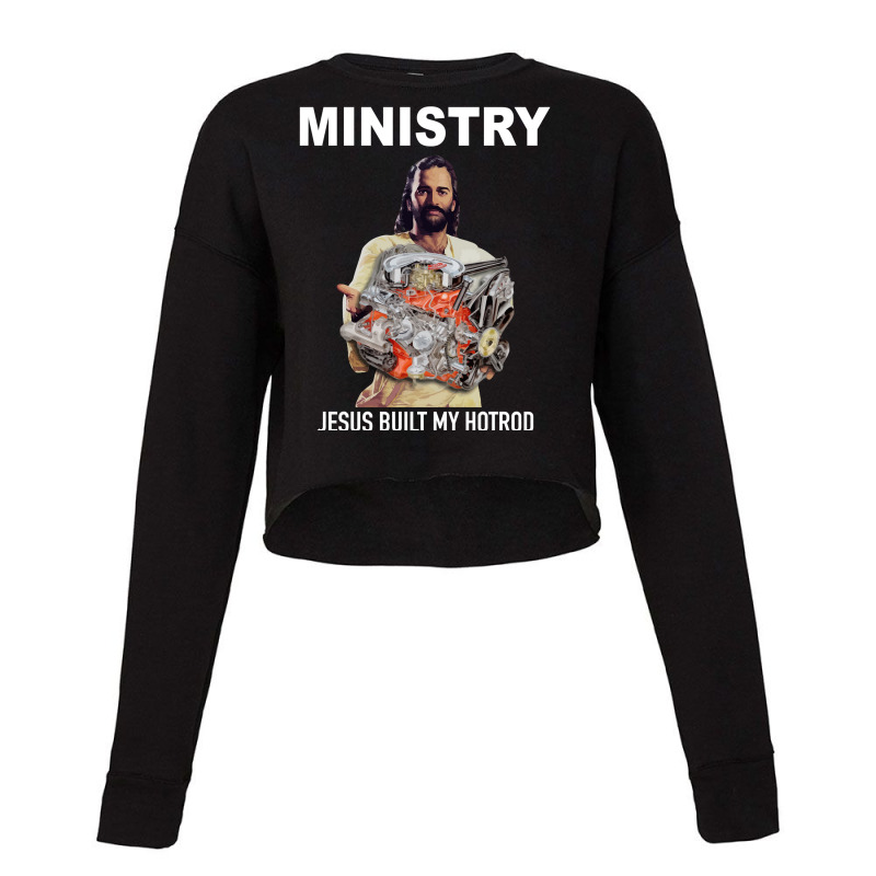 Jesus Built My Hotrod Cropped Sweater by JohnDavidMay | Artistshot