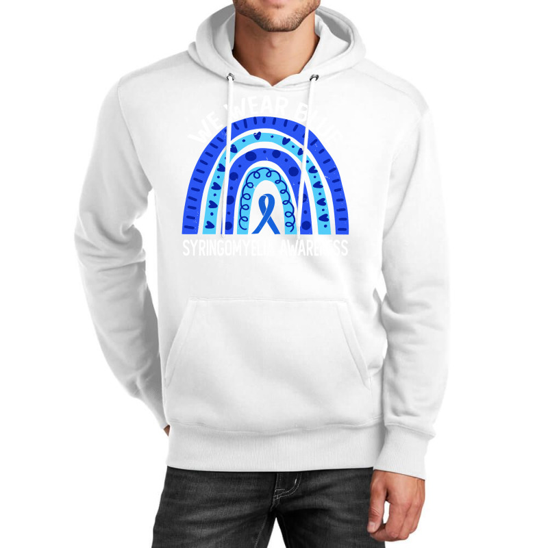 We Wear Blue For Syringomyelia Awareness Blue Rainbow Pullover Hoodie Unisex Hoodie | Artistshot