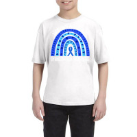 We Wear Blue For Syringomyelia Awareness Blue Rainbow Pullover Hoodie Youth Tee | Artistshot