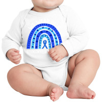 We Wear Blue For Syringomyelia Awareness Blue Rainbow Pullover Hoodie Long Sleeve Baby Bodysuit | Artistshot