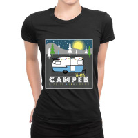 Retro Vintage Shasta Decor Camping Gift Happy Camper Ladies Fitted T-shirt | Artistshot