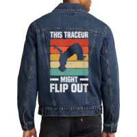 This Freerunner Might Flip Out   Freerunning Parkour T Shirt Men Denim Jacket | Artistshot