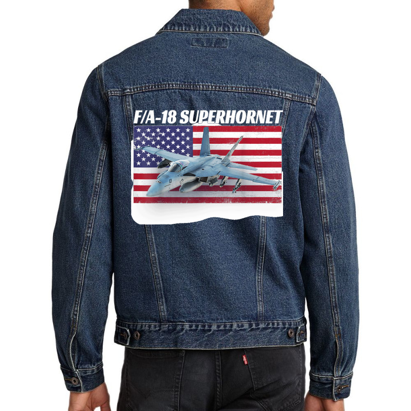 Patriotic American Naval Fa 18 Superhornet Tee In Action Men Denim Jacket by MICHAELSCOTTREXEL | Artistshot