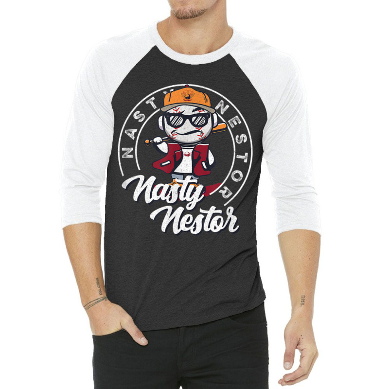 Vintage Baseball, Catcher Pitcher Batter Boys, Nasty Nestor 3/4 Sleeve Shirt | Artistshot