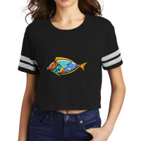 Blue Tank Fish Colorful Scorecard Crop Tee | Artistshot