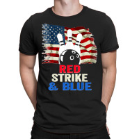 Patriotic Bowling 4th Of July Red Strike & Blue Usa Flag T-shirt | Artistshot