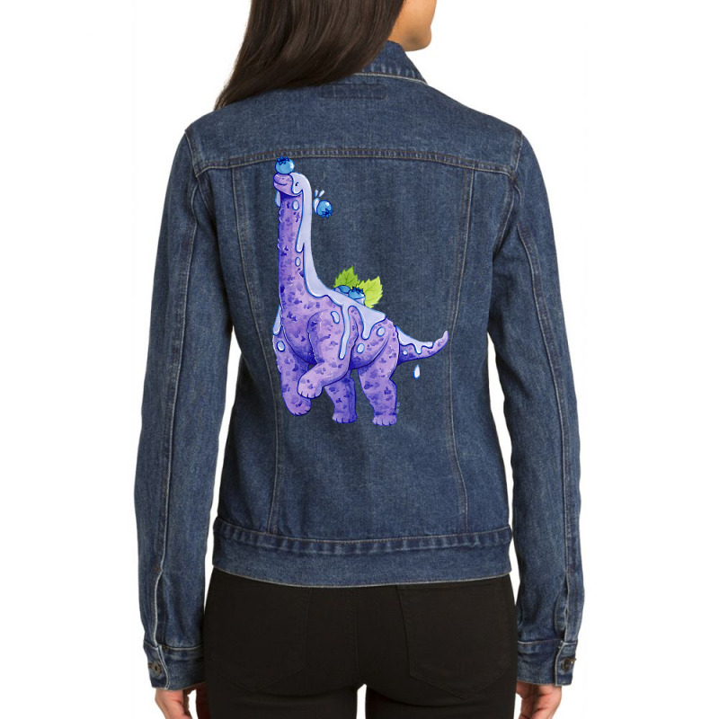 Blueberry Tallcake Dessert Dino Ladies Denim Jacket by Pannell Quintero | Artistshot