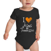 I Love Jesus And Tennessee Shirt Orange Heart Cute Fan Gift Baby Bodysuit | Artistshot