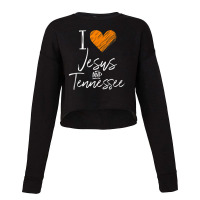 I Love Jesus And Tennessee Shirt Orange Heart Cute Fan Gift Cropped Sweater | Artistshot