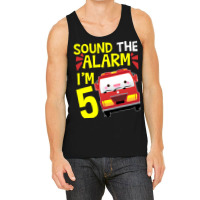 Sound The Alarm I'm 5 Firetruck Five Years Old Birthday Long Sleeve Tank Top | Artistshot