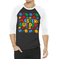 Vintage Master Builder Shirt Funny Brick Builder Blocks Gift 3/4 Sleeve Shirt | Artistshot