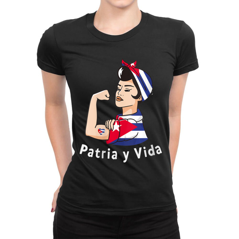 Womens Patriayvida Cuba Flag Bandana Ladies Fitted T-Shirt by fenderbendable | Artistshot