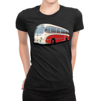 1952 Aec Regal Coach In White And Red Ladies Fitted T-shirt | Artistshot