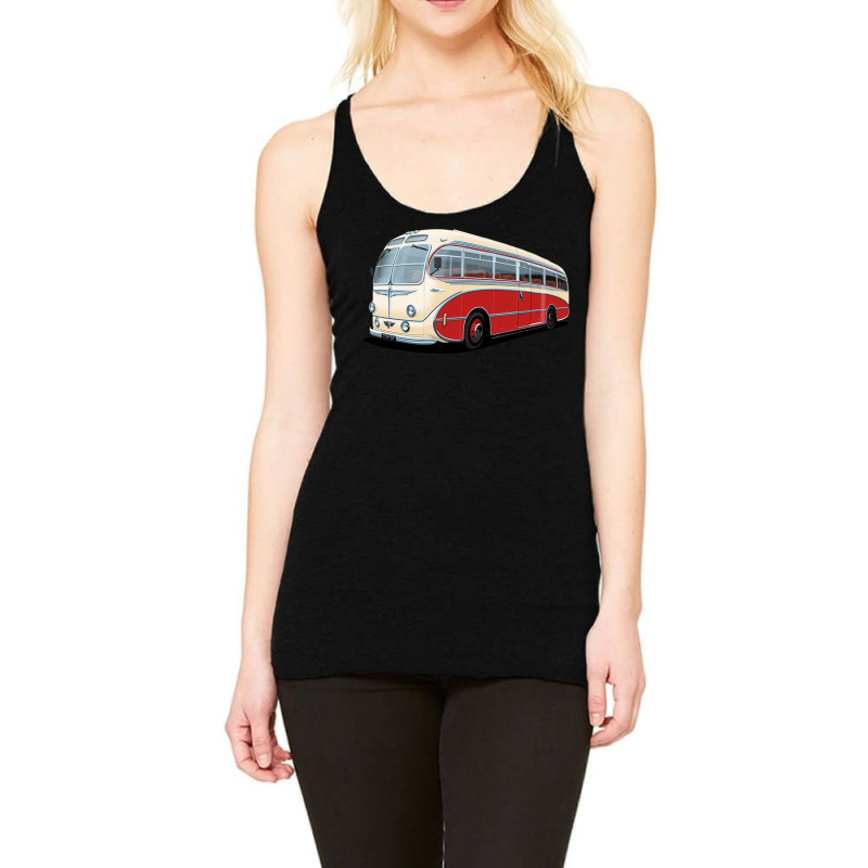 1952 Aec Regal Coach In White And Red Racerback Tank by TresaHollen | Artistshot