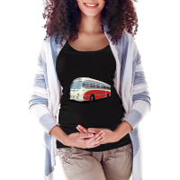 1952 Aec Regal Coach In White And Red Maternity Scoop Neck T-shirt | Artistshot