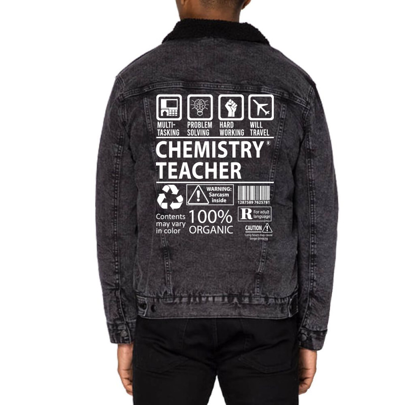 Chemistry Teacher T Shirt - Multitasking Certified Job Gift Item Tee Unisex Sherpa-Lined Denim Jacket by Box Bingham | Artistshot