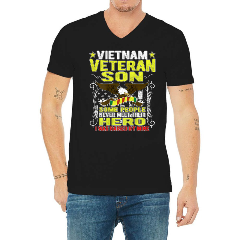 Proud Vietnam Veteran Son Military Veteran's Child V-Neck Tee by mckeebeckett3l9yxd | Artistshot