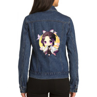 Beautiful Butterfly Amination Ladies Denim Jacket | Artistshot