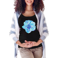 Blue Anemone Flower Painting Red Green Flower Red Green Abstract Water Maternity Scoop Neck T-shirt | Artistshot