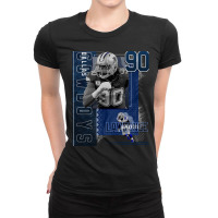 Demarcus Lawrence Football Paper Poster Cowboys 2 Ladies Fitted T-shirt | Artistshot