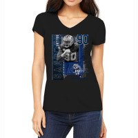 Demarcus Lawrence Football Paper Poster Cowboys 2 Women's V-neck T-shirt | Artistshot