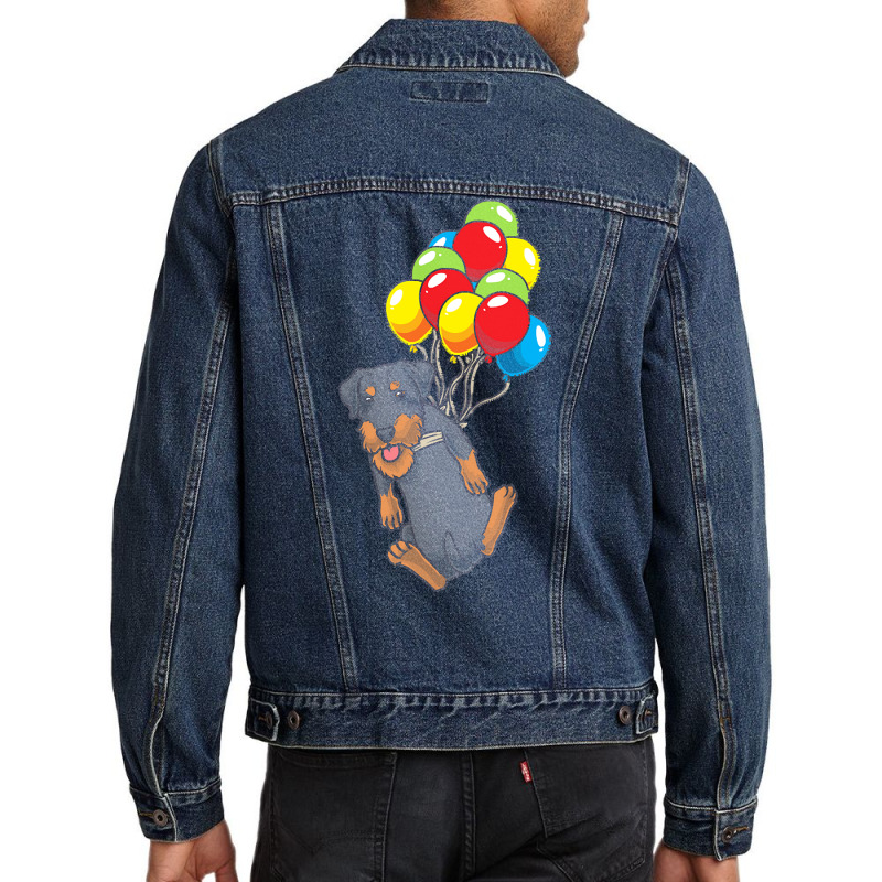 Gift Idea T  Shirt Jagdterrier Dog With Ballons T  Shirt Men Denim Jacket | Artistshot