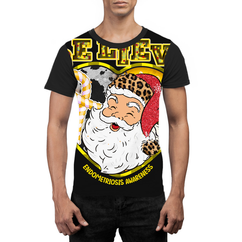 Endometriosis Awareness Awareness - Santa Believe Leopard Christmas (2 Graphic T-shirt by greggjvandervor | Artistshot